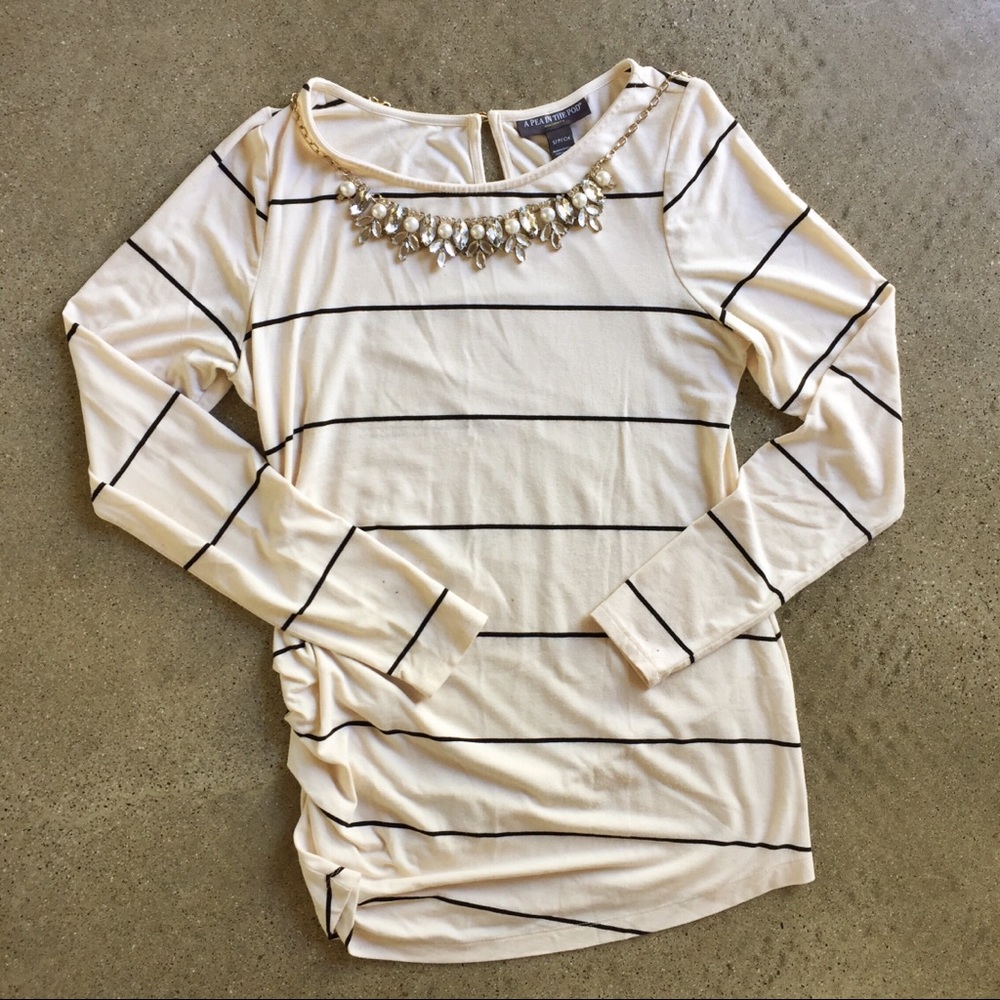 A Pea in the Pod | Cream Striped Shirt